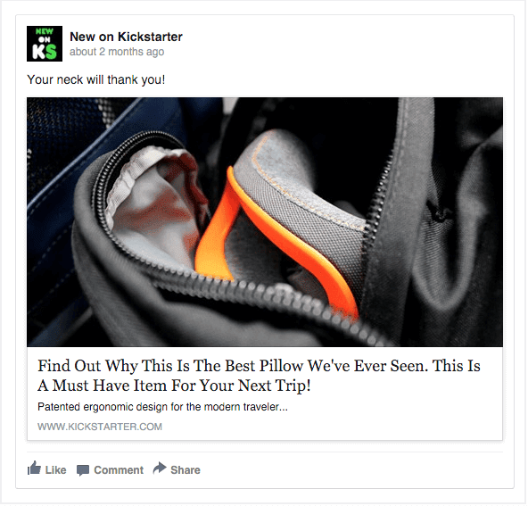 Best-Neck-Pillow-Kickstarter-Facebook-Ad