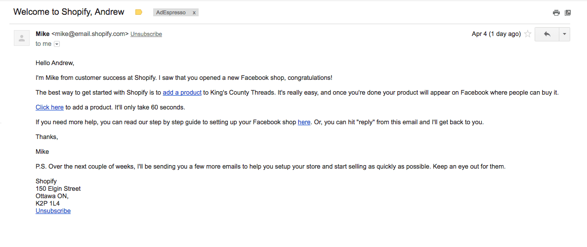 obnoarding email