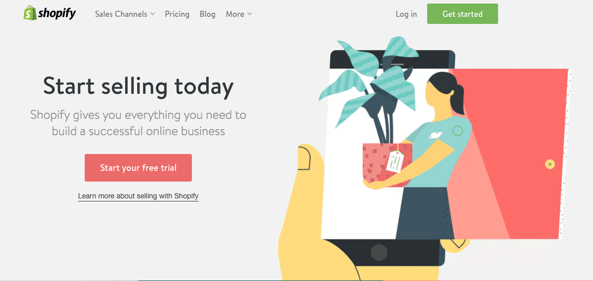 shopify front page