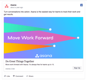 Asana Facebook ad