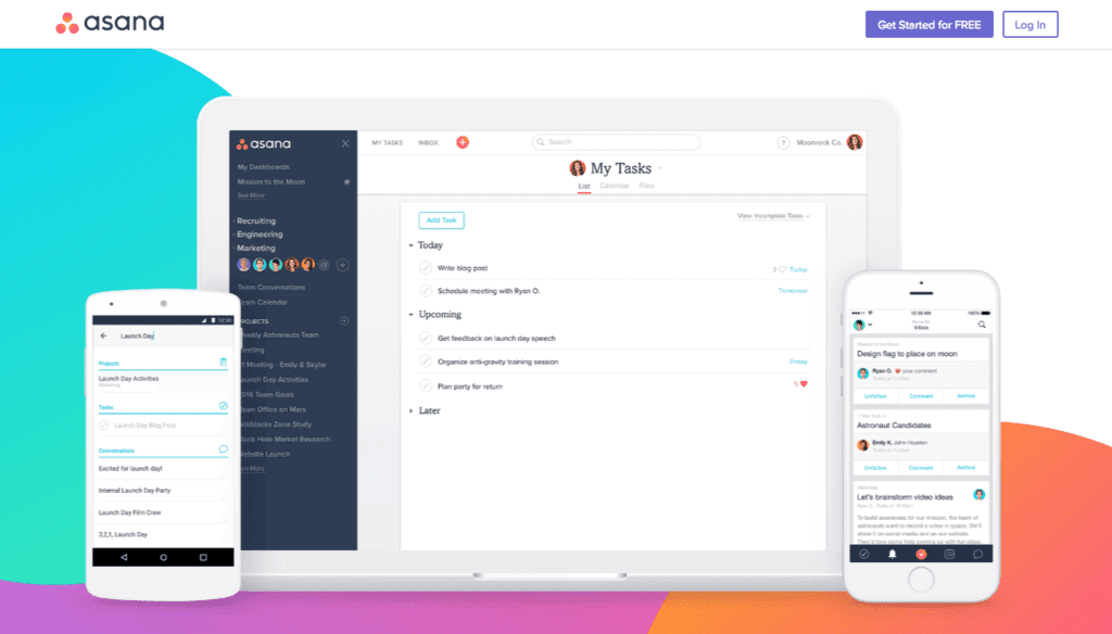 Asana landing page