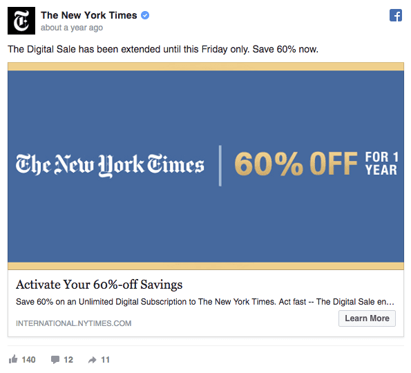 NYT Facebook ad example