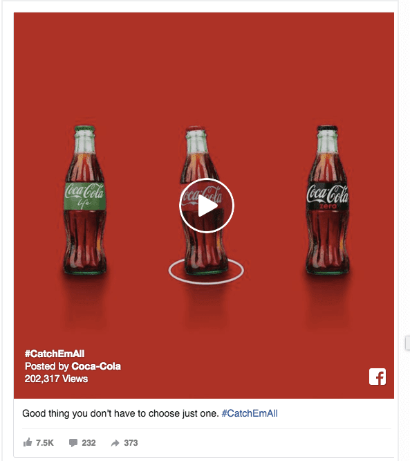 Coca-cola Facebook ad example