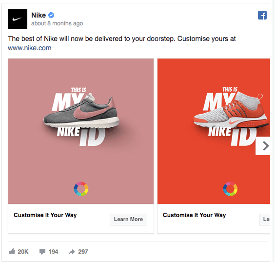 Facebook ad tip for colours