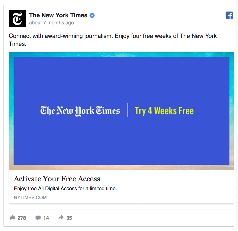 new york times facebook ad