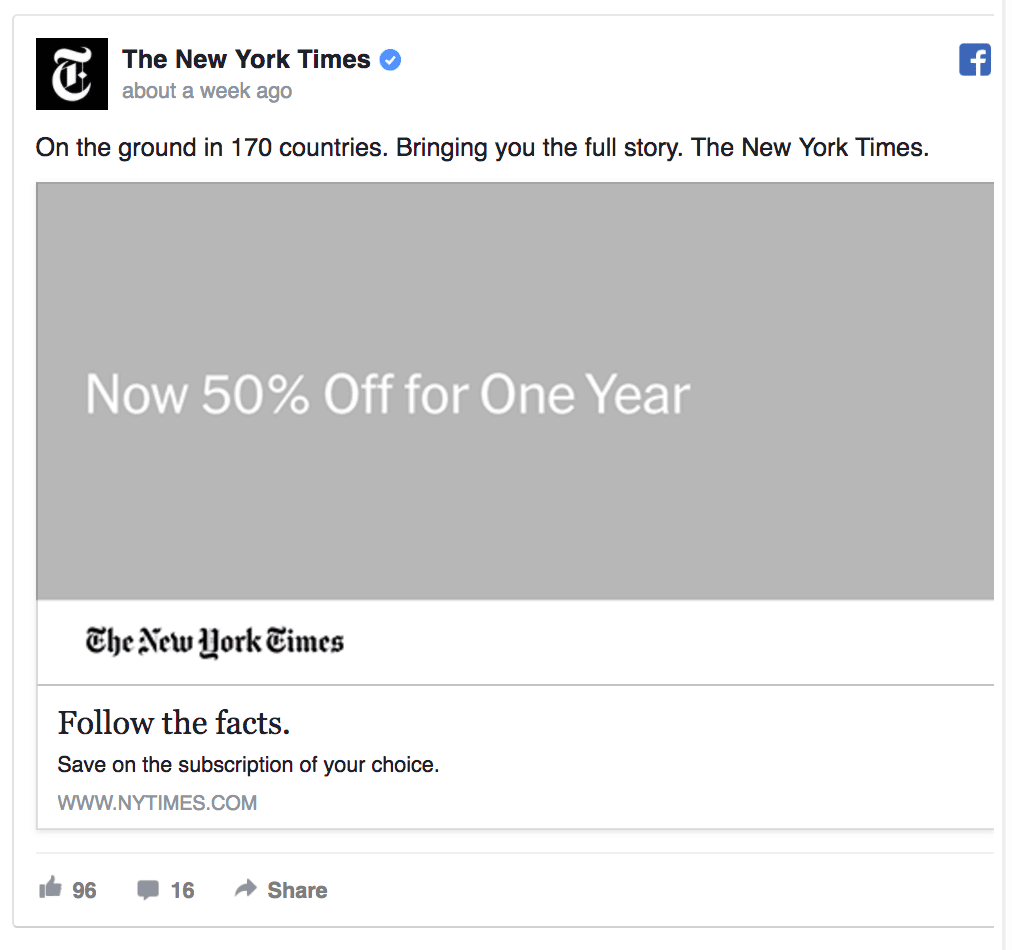 new york times facebook ad