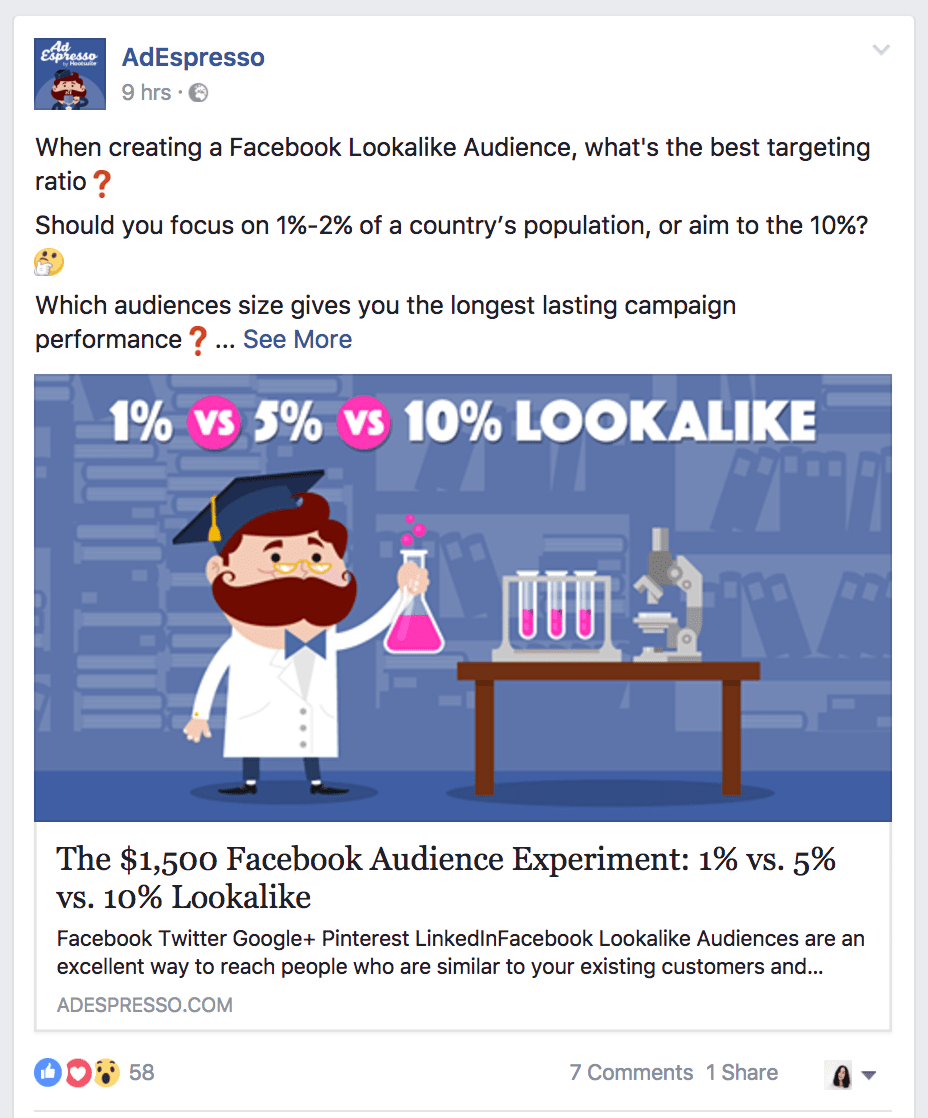 AdEspresso emoji facebook ad