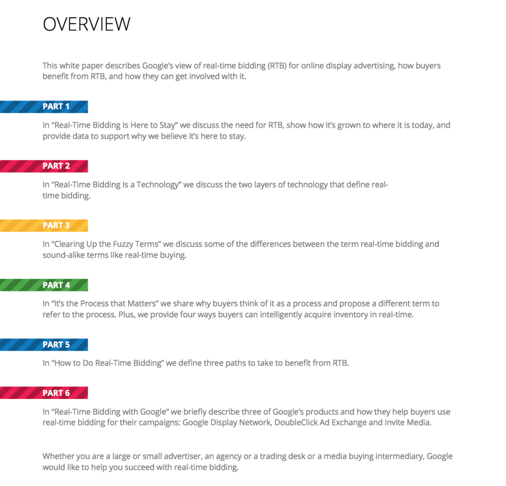 What are the 5 types of content?