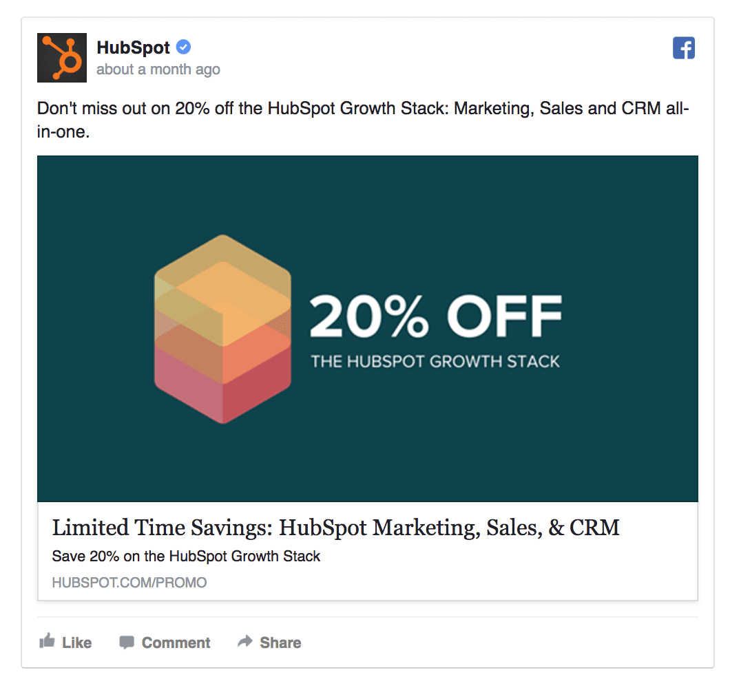 hubspot facebook ad