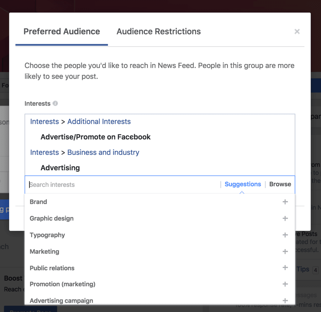 preferred audience on facebook