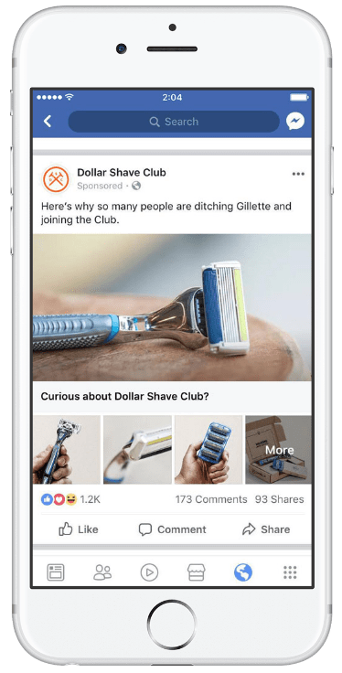 Dollar Shave Club Facebook ad