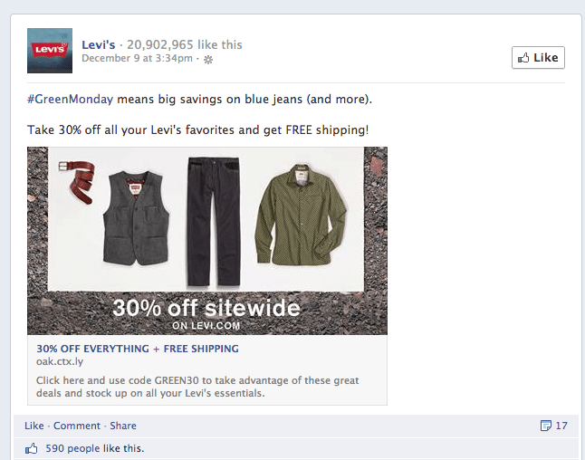 Facebook deals ads clothing