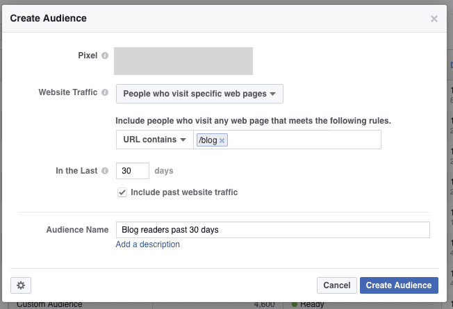 create audience screenshot on facebook