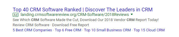 best crm adwords screenshot