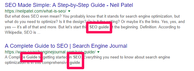 seo guide search result screenshot