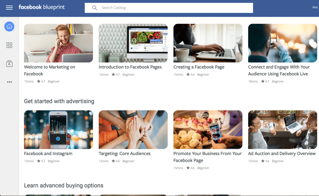 Facebook Blueprint screenshot