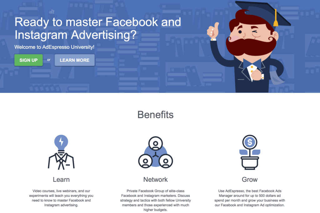 AdEspresso Facebook course screenshot