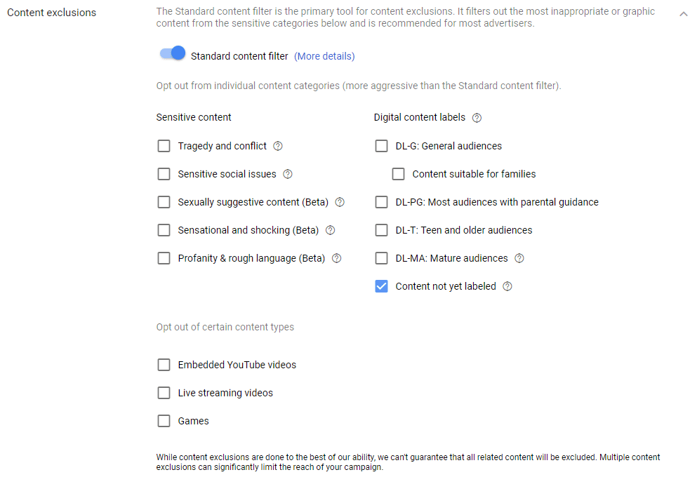 AdWords custom intent audiences