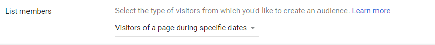 list member selection for adwords remarketing audience
