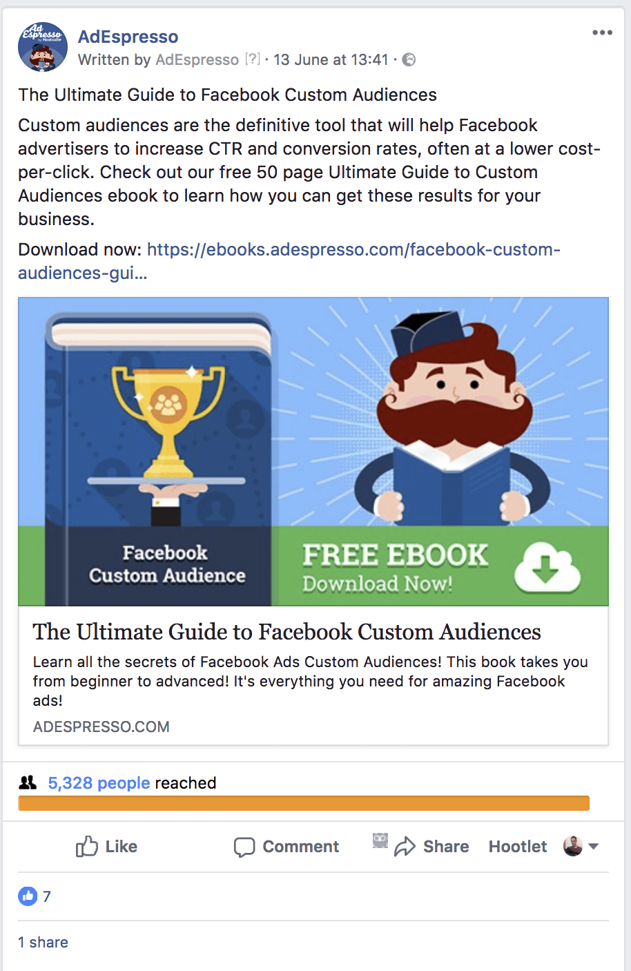 facebook ads vs boosted post experiment dark post example