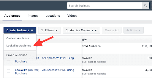 facebook lookalike audience create
