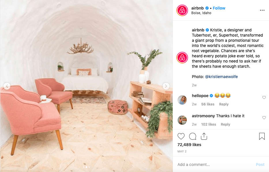 Airbnb Instagram image