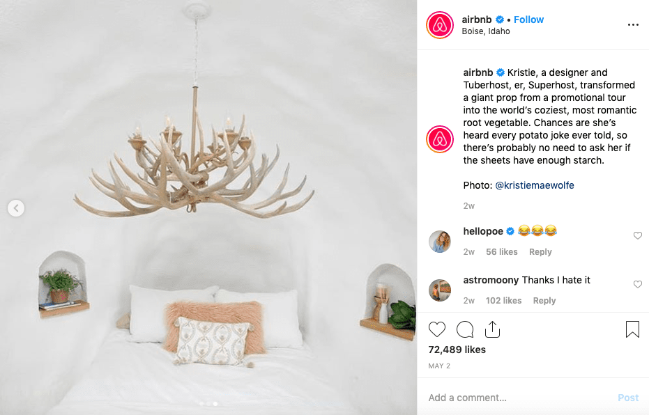 Airbnb Instagram image