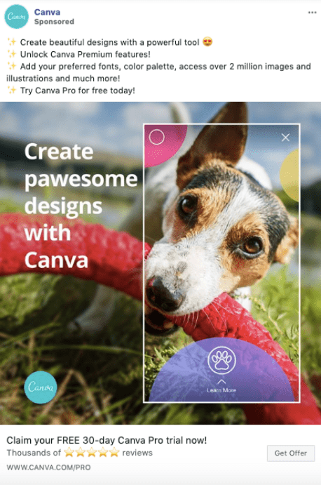 Canva Facebook ad