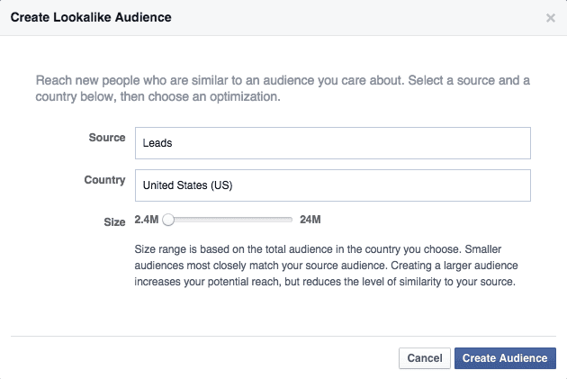 Facebook like lookalike audience