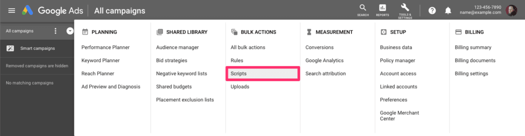 creating a google ads script 1