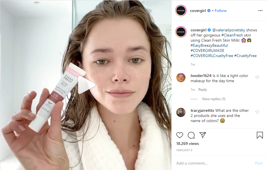 Covergirl Influencer partnership