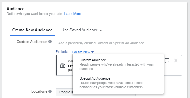 Create Special Ad Audience