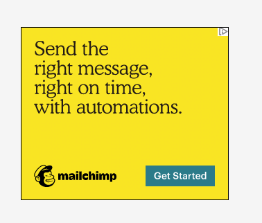 MailChimp Google ad example 