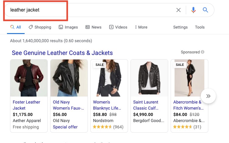 google search "leather jacket"