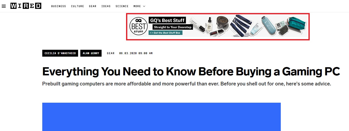 GQ banner ad 