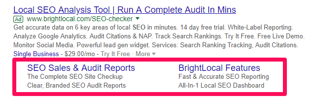  Google Ads sitelinks with descriptions