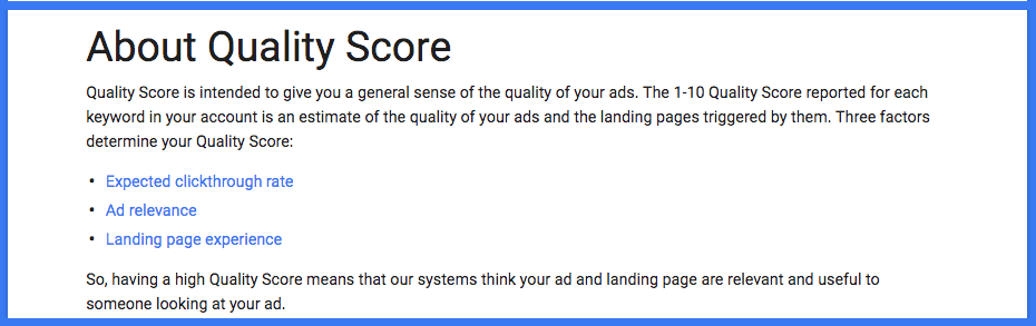 Google Ads Quality Score