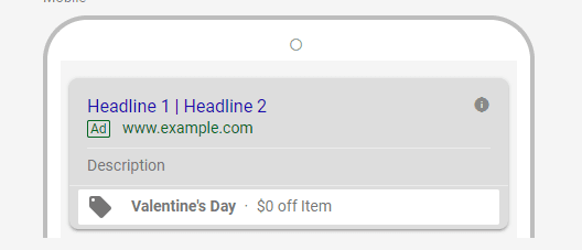 Google Ads promotion extension holiday example