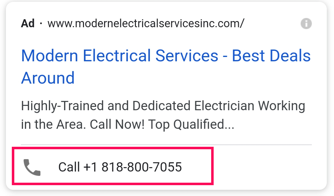 Call Extension on Mobile