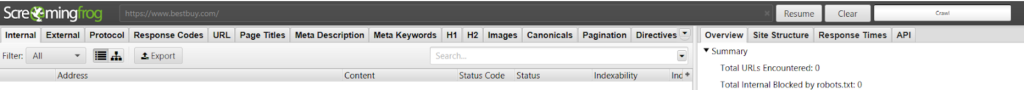 ecommerce seo tool screaming frog setup 1