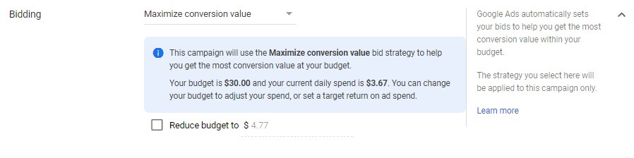 Maximize conversion value