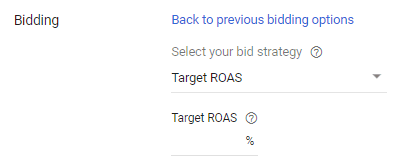 Target ROAS bidding strategy