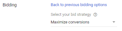 Maximize conversions bidding strategy