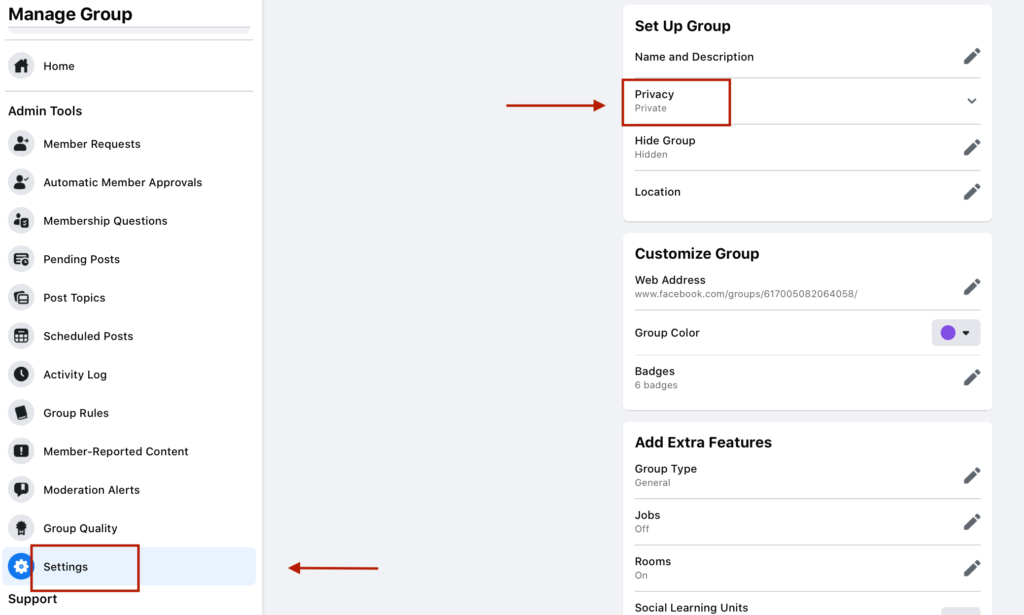 Difference between closed and private group on facebook