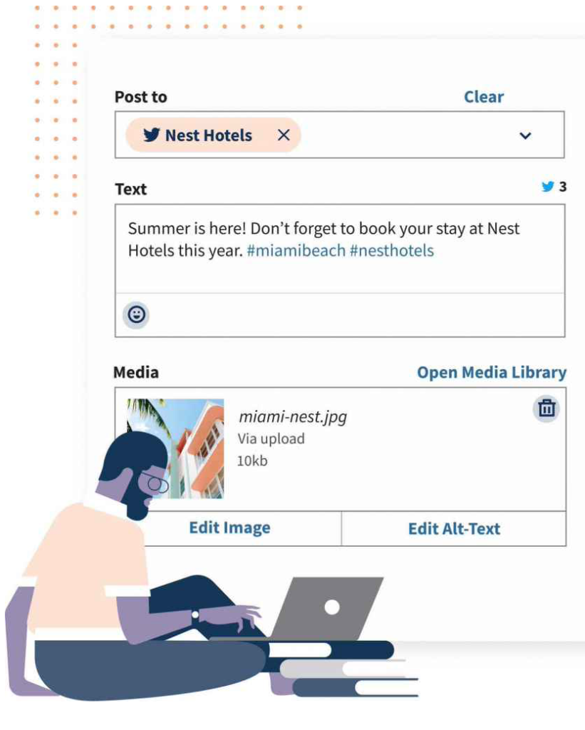 Example of Hootsuite's scheduling platform for Facebook Page promotion 