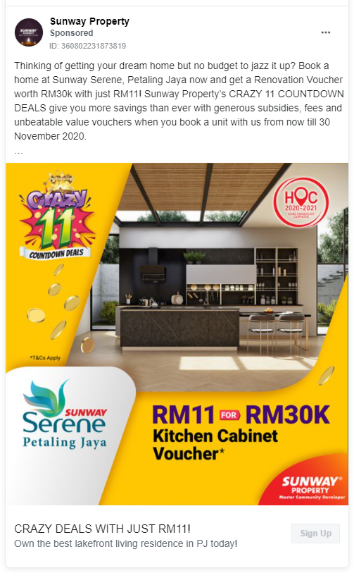 Sunway Property FB ad