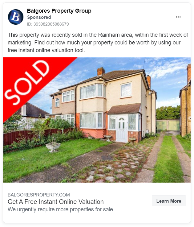 Balgores Property Group FB ad