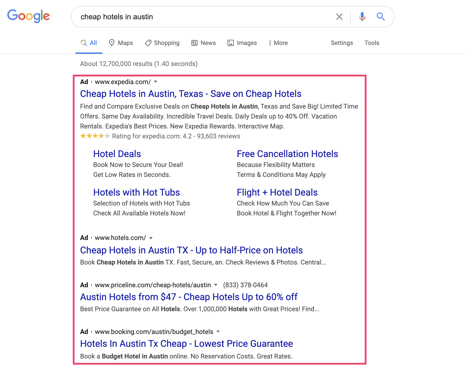 Google Dynamic Search ad example