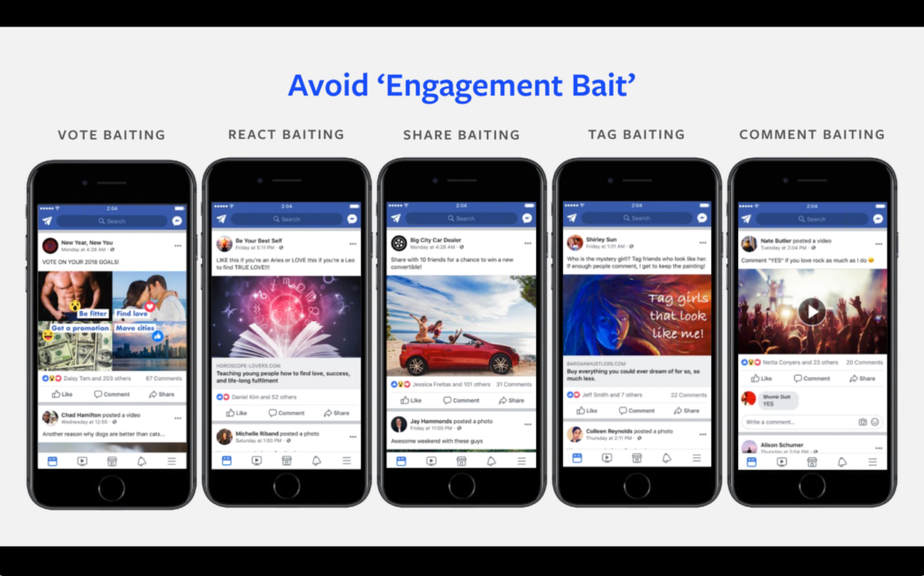 avoid 'engagement bait'