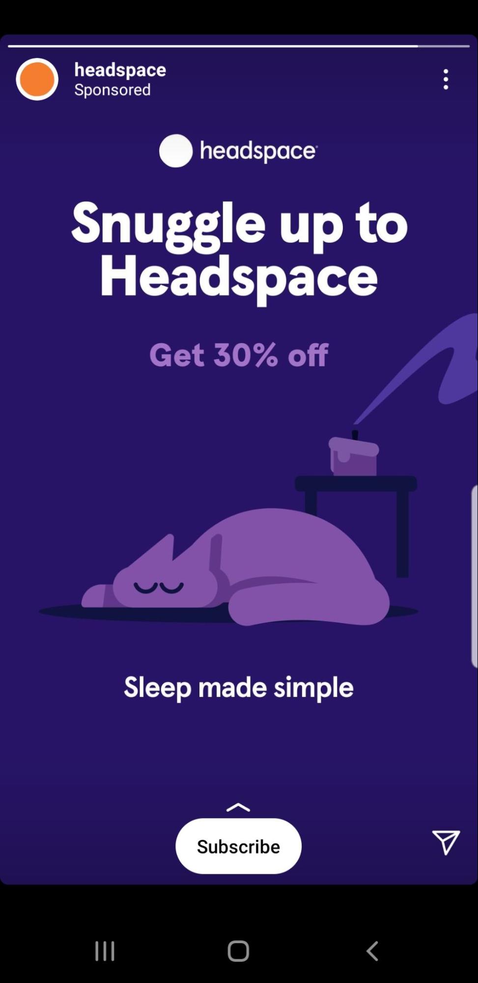 Headspace Instagram ad